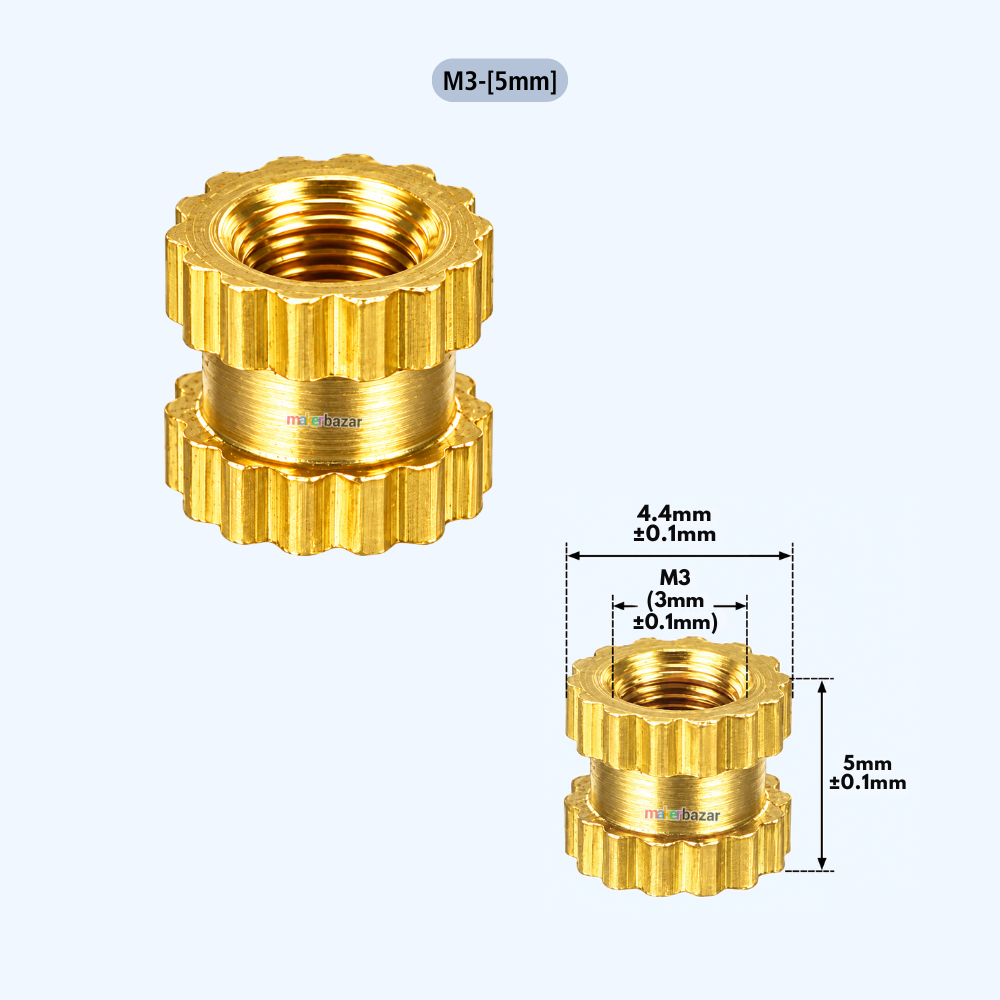Brass Heat Set Threaded Round Female Insert Nut