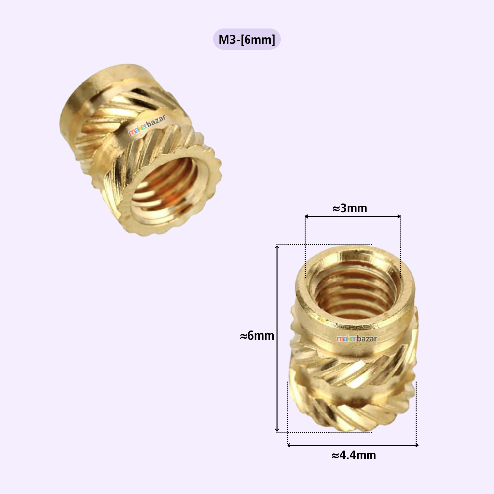 3D Printing Brass Threaded Slant Knurled Inserts