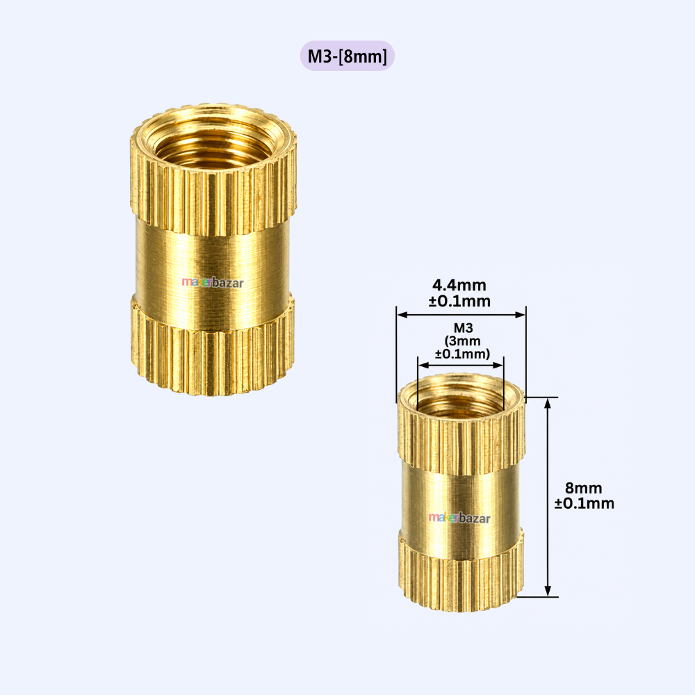 Brass Heat Set Threaded Round Female Insert Nut