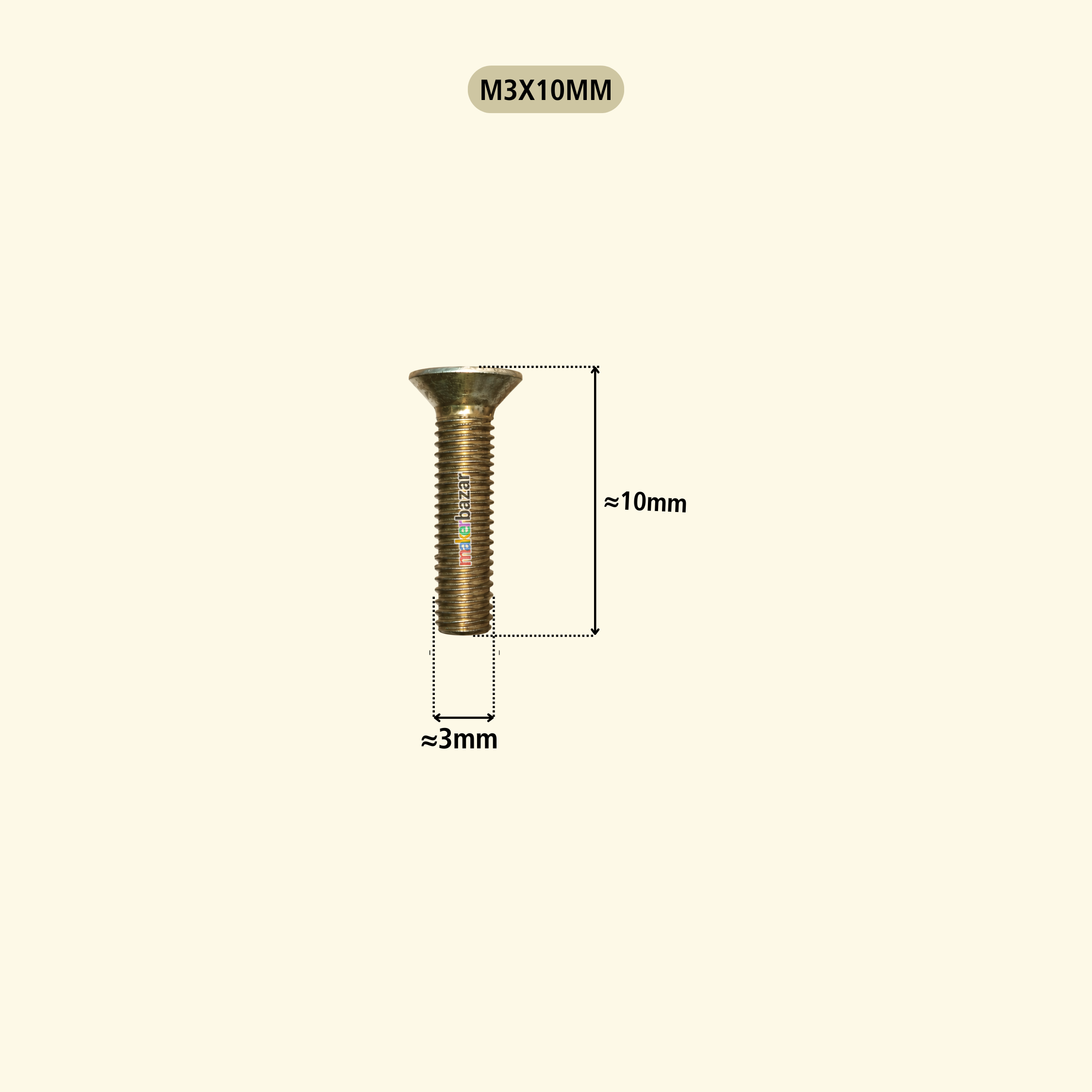 Philips Countersunk Gold Plated Flat Head Machine Screw