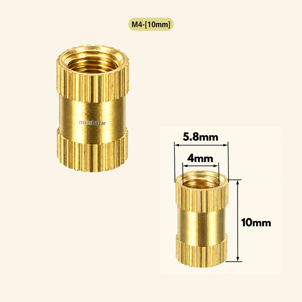 Brass Heat Set Threaded Round Female Insert Nut