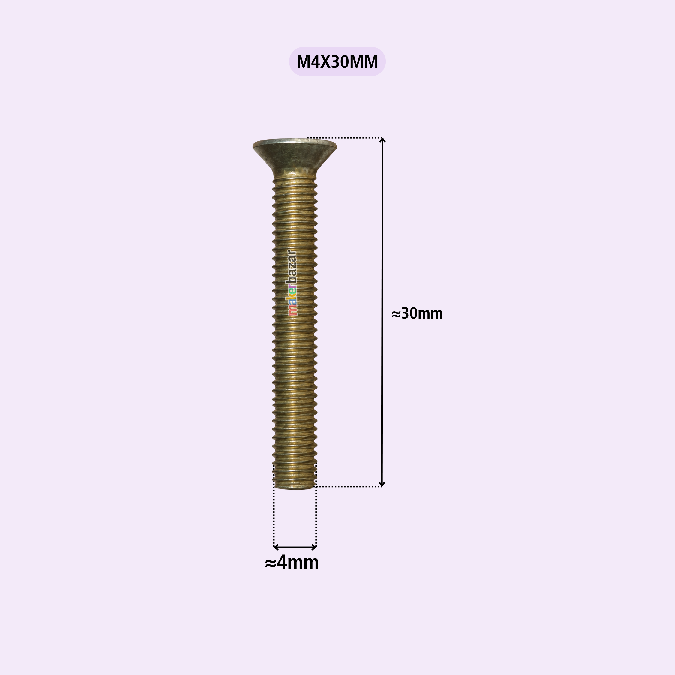 Philips Countersunk Gold Plated Flat Head Machine Screw