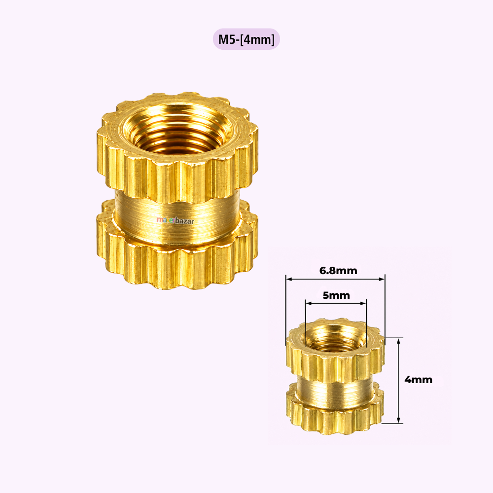 Brass Heat Set Threaded Round Female Insert Nut