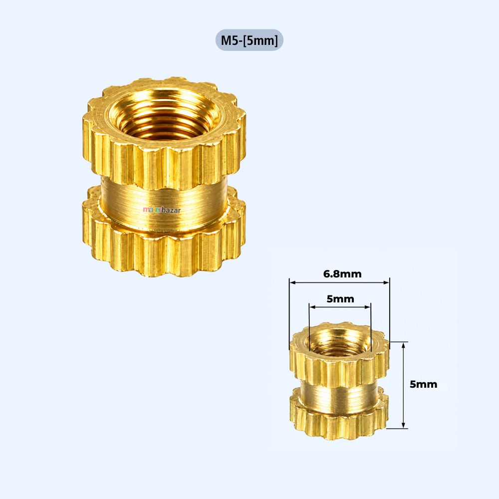 Brass Heat Set Threaded Round Female Insert Nut
