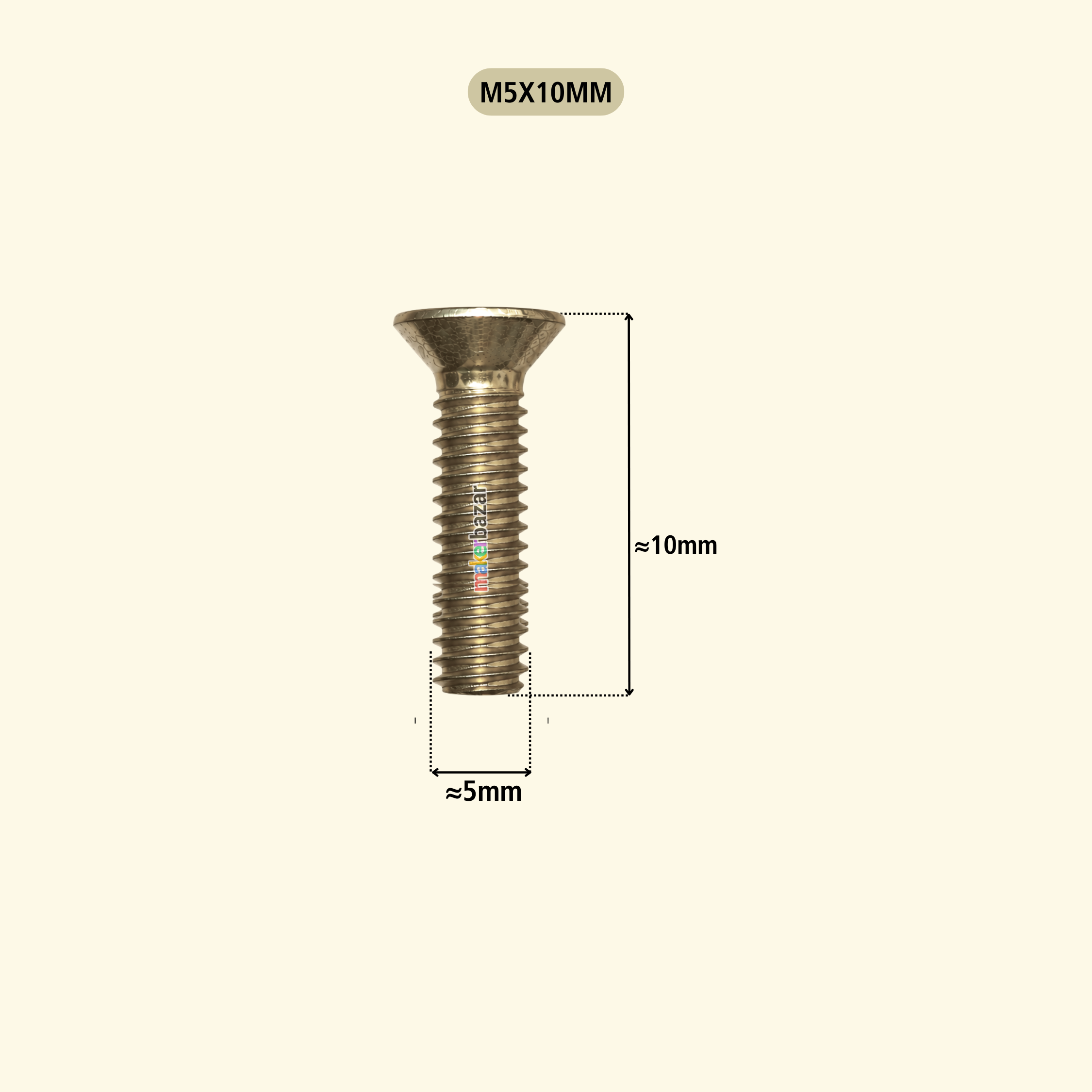 Philips Countersunk Gold Plated Flat Head Machine Screw