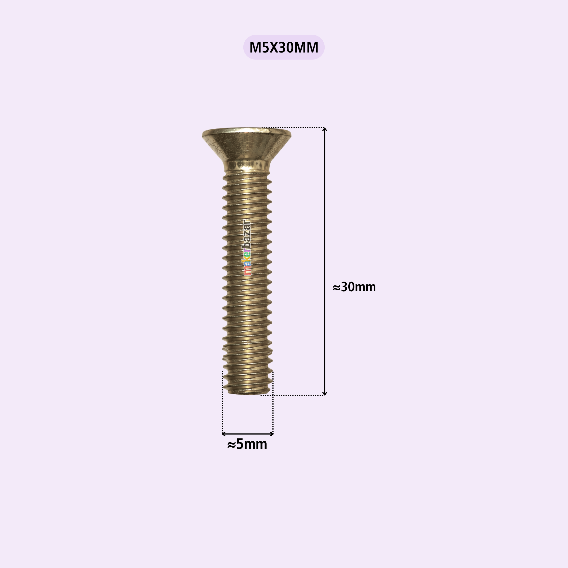 Philips Countersunk Gold Plated Flat Head Machine Screw