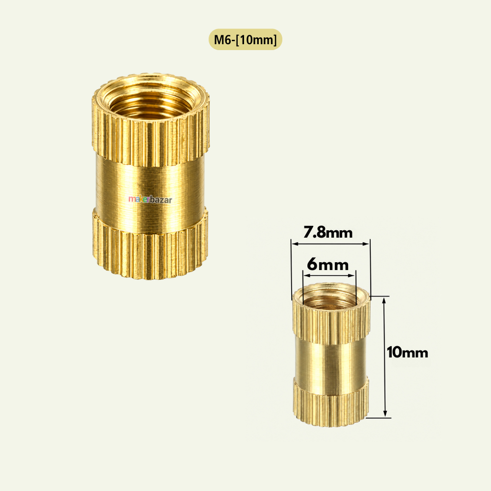Brass Heat Set Threaded Round Female Insert Nut