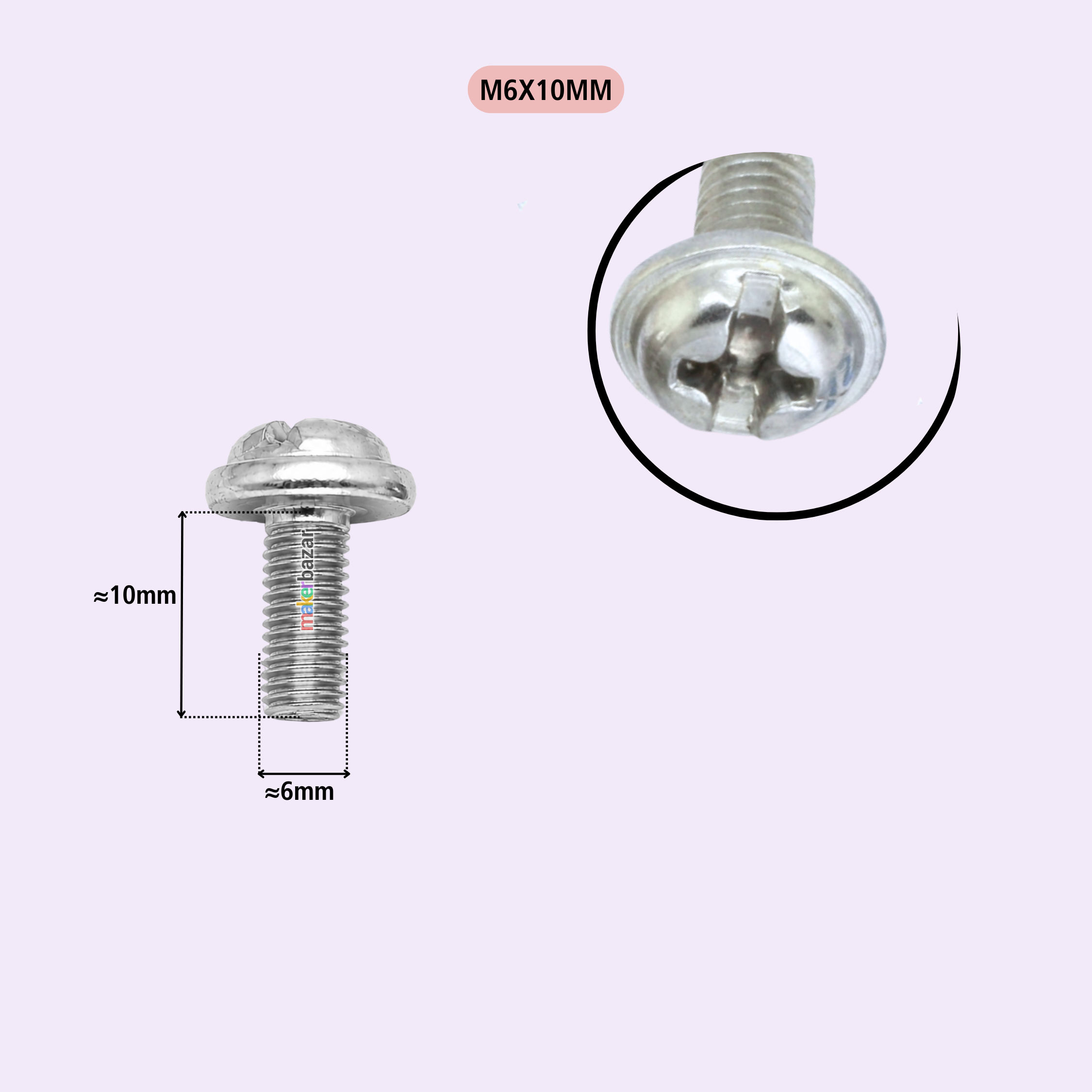 Phillips Round Washer Head Machine Screw