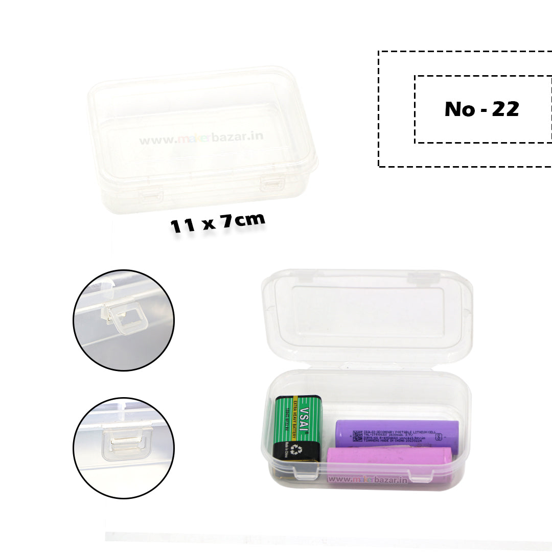 Transparent Rectangular Plastic Box with Attached Lid