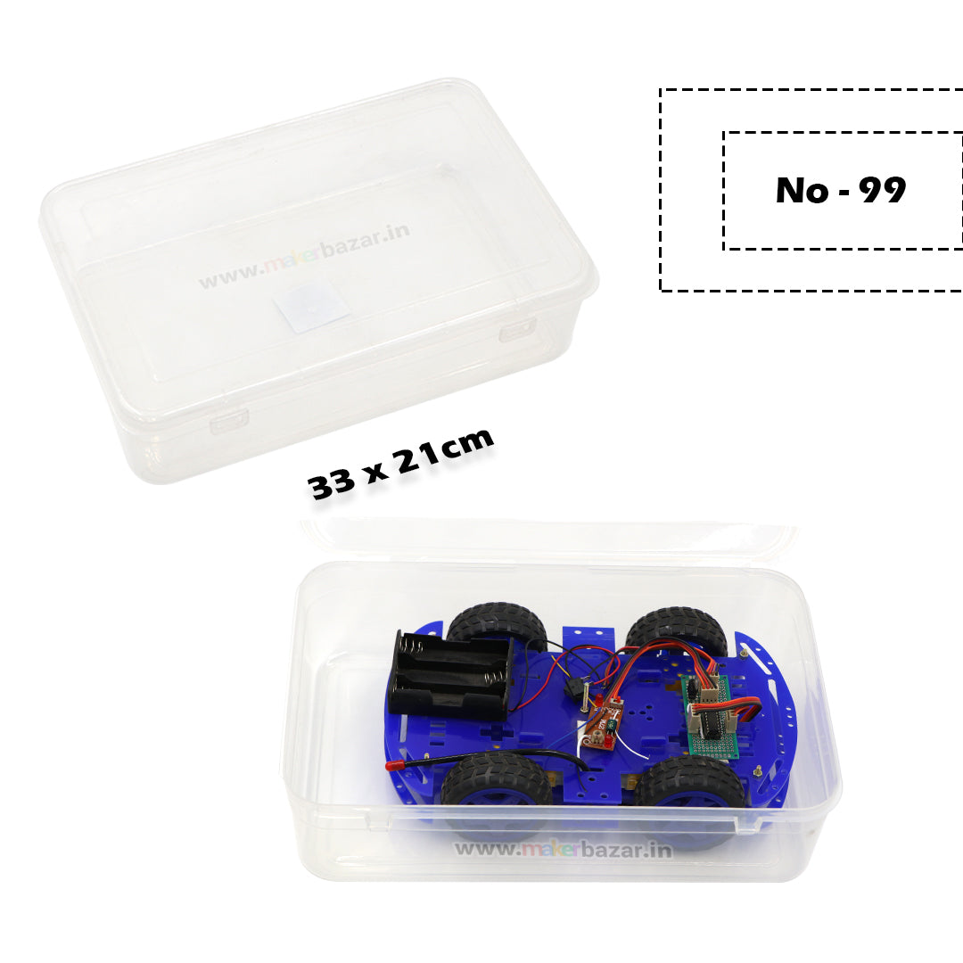 Transparent Rectangular Plastic Box with Attached Lid