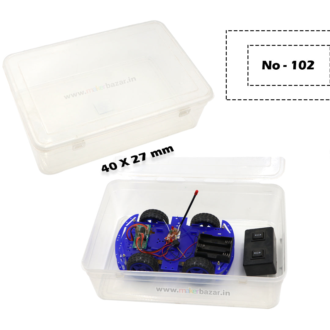 Transparent Rectangular Plastic Box with Attached Lid