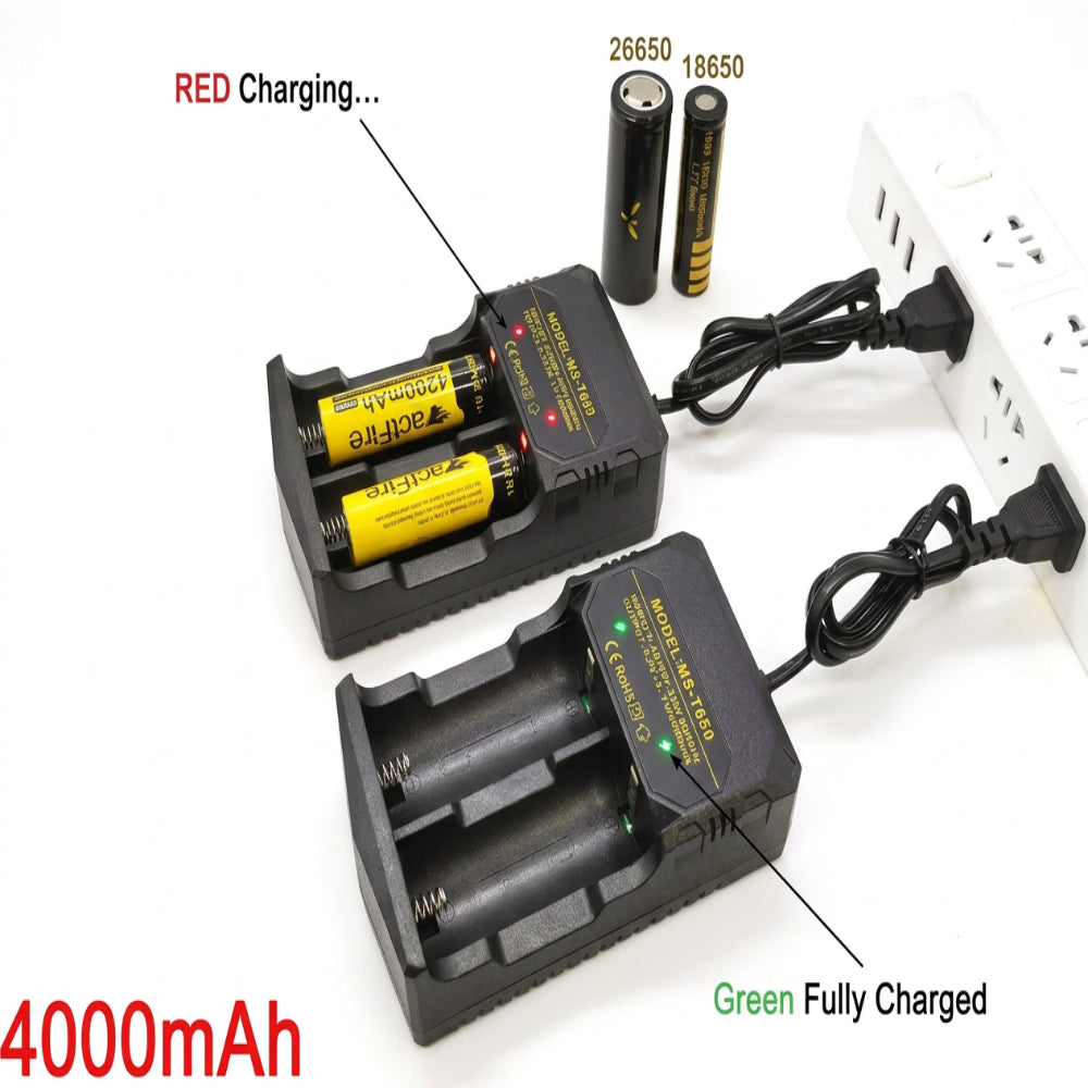 4.2V MS-T650 18650 26650 Dual Li-ion Battery Charger