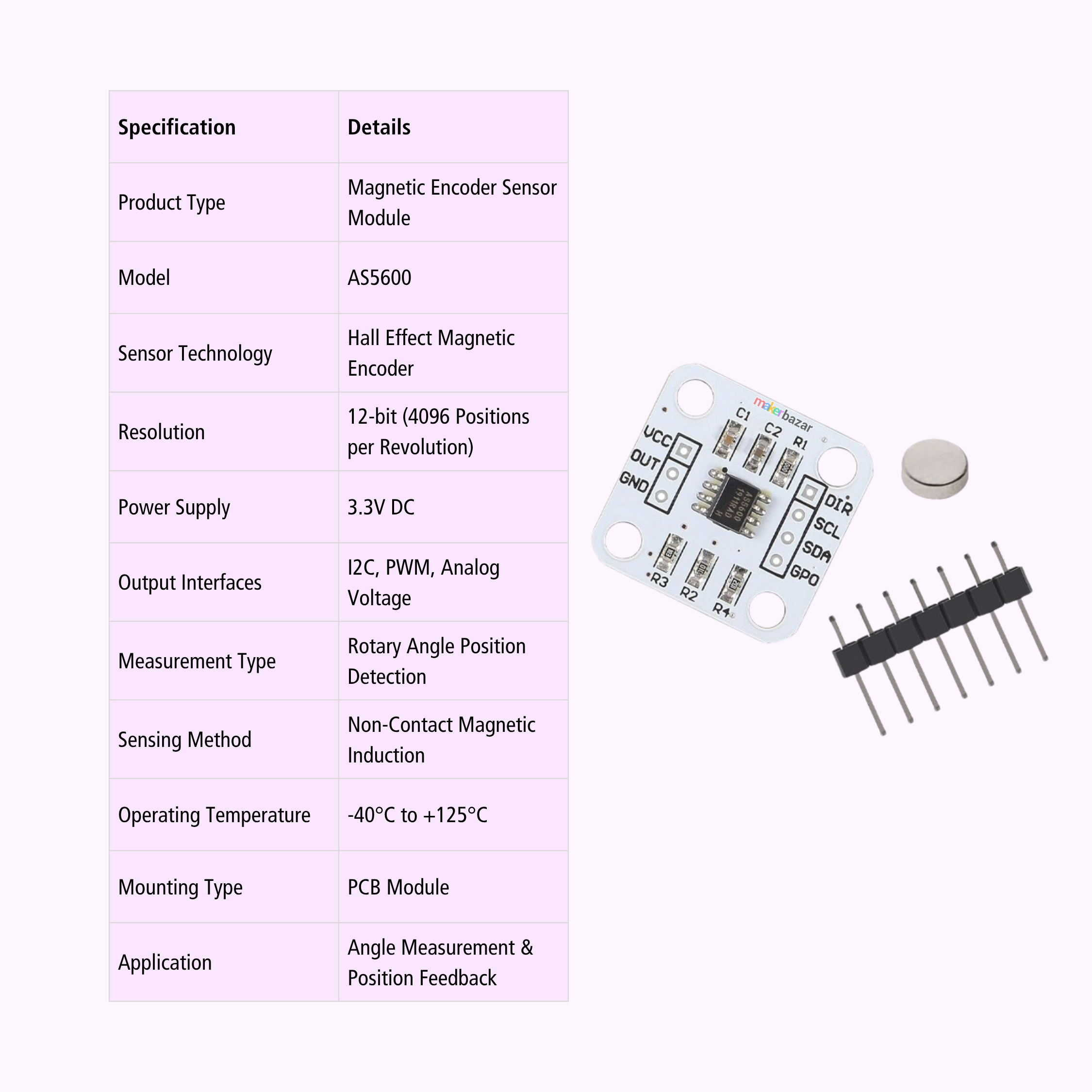 AS5600 Magnetic Encoder Sensor Module
