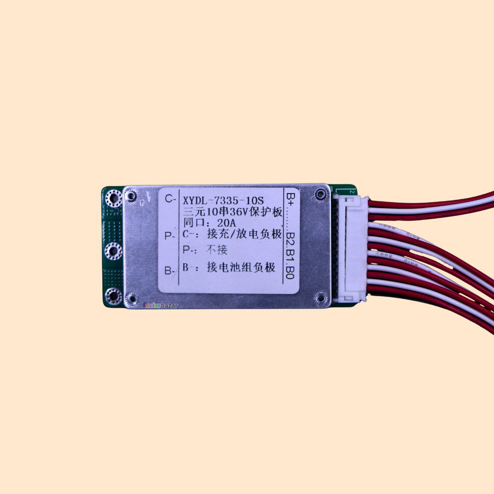 10S 20A 36V 42V Lithium Battery BMS with Balance and PTC PCM Protection Board