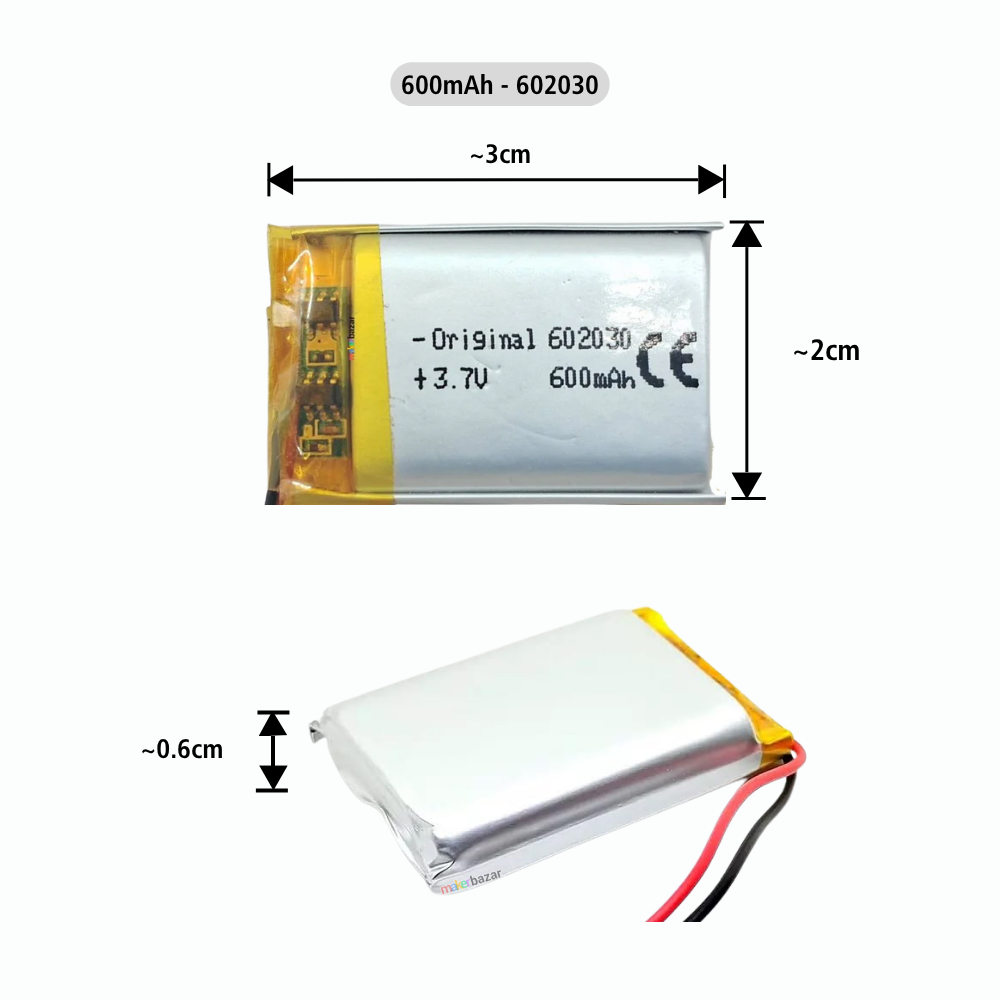 Generic: 3.7V 600mAh Lithium Polymer Battery