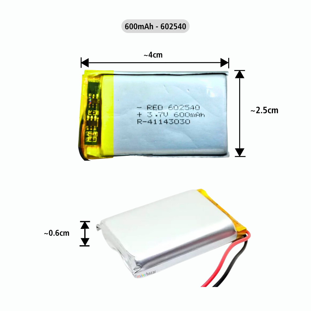 Generic: 3.7V 600mAh Lithium Polymer Battery