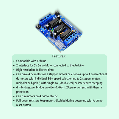 Motor Driver Shield Red Color Motor Drivers Online: Buy Motor Drivers, Modules & Controllers Online ...