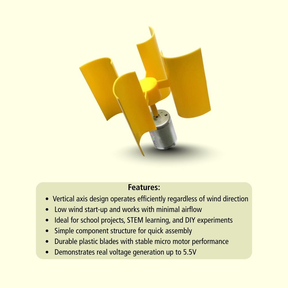 DIY Mini Vertical Axis Wind Turbine Generator Kit with Motor