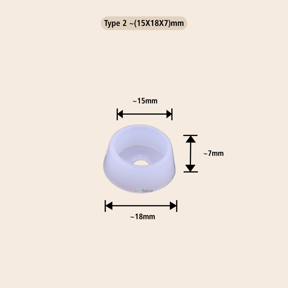 Plastic Furniture Buffer – White Protective Leg Caps (Multiple Sizes)