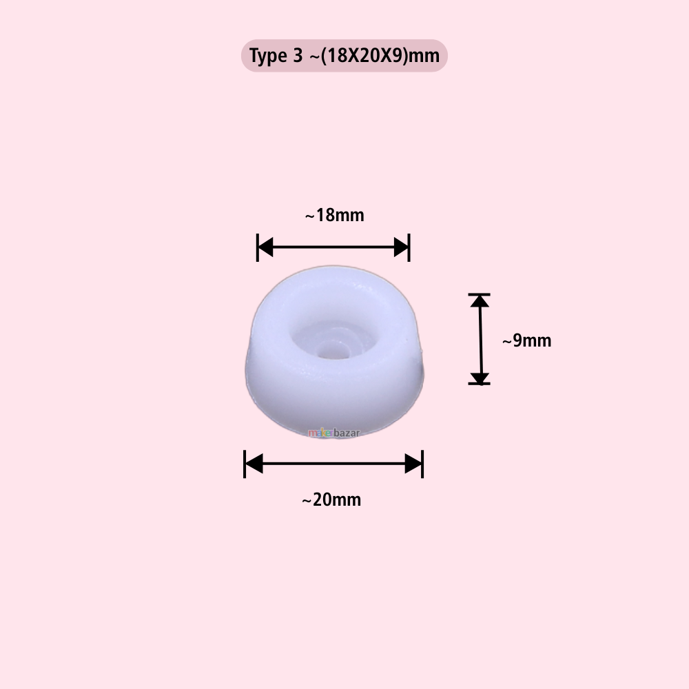 Plastic Furniture Buffer – White Protective Leg Caps (Multiple Sizes)