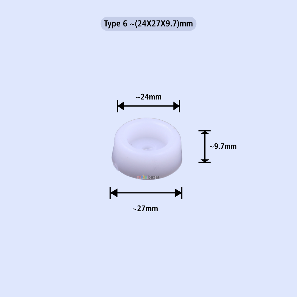 Plastic Furniture Buffer – White Protective Leg Caps (Multiple Sizes)