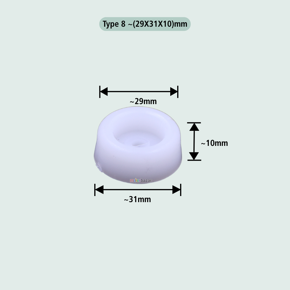 Plastic Furniture Buffer – White Protective Leg Caps (Multiple Sizes)