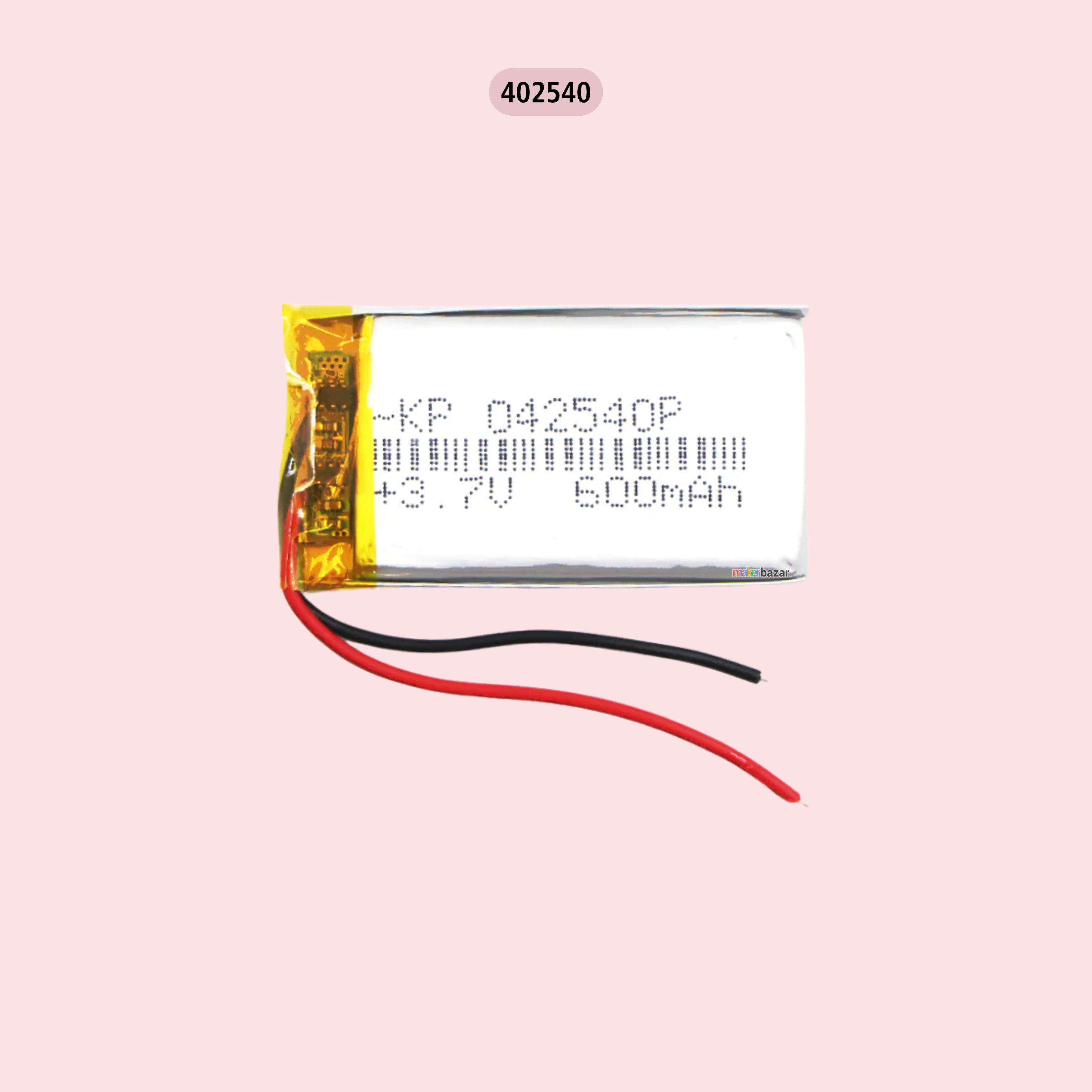 KP 3.7V 600mAh LiPo Battery – Single Cell Lithium Polymer Pack