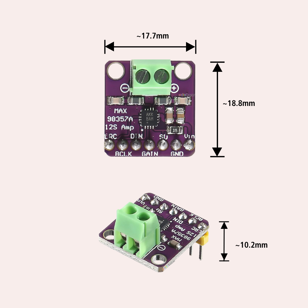 MAX98357 I2S 3W Class D Audio Decoder Module