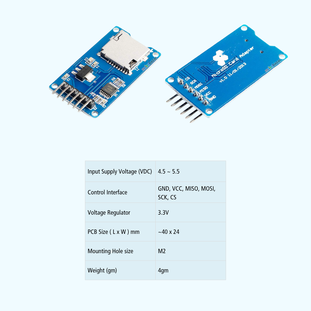 MicroSD Card Reader & Writer Module for Arduino