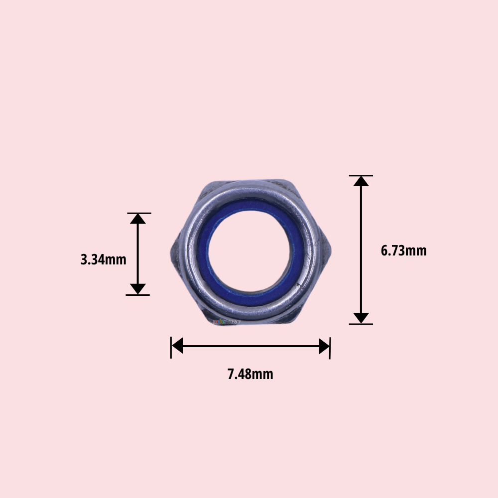 SS Nylon Self Lock-Nut Hex Insert-Nut [Pack of 10]