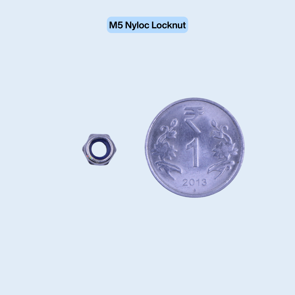 SS Nylon Self Lock-Nut Hex Insert-Nut [Pack of 10]