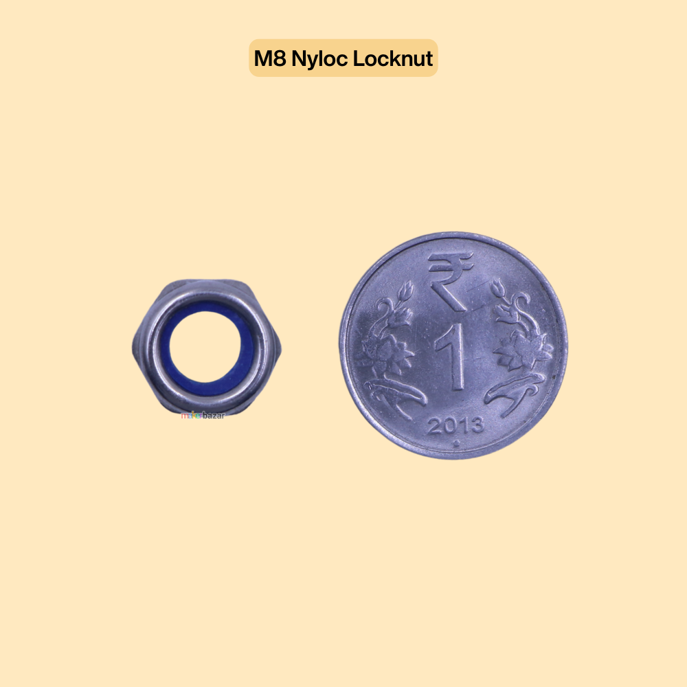 SS Nylon Self Lock-Nut Hex Insert-Nut [Pack of 10]
