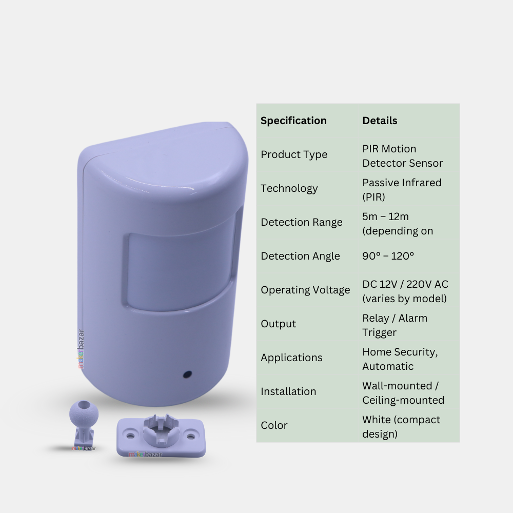 Motion Detecttor Sensor PIR Motion Detector Sensor – Infrared Motion Sensor for Security & Lighting