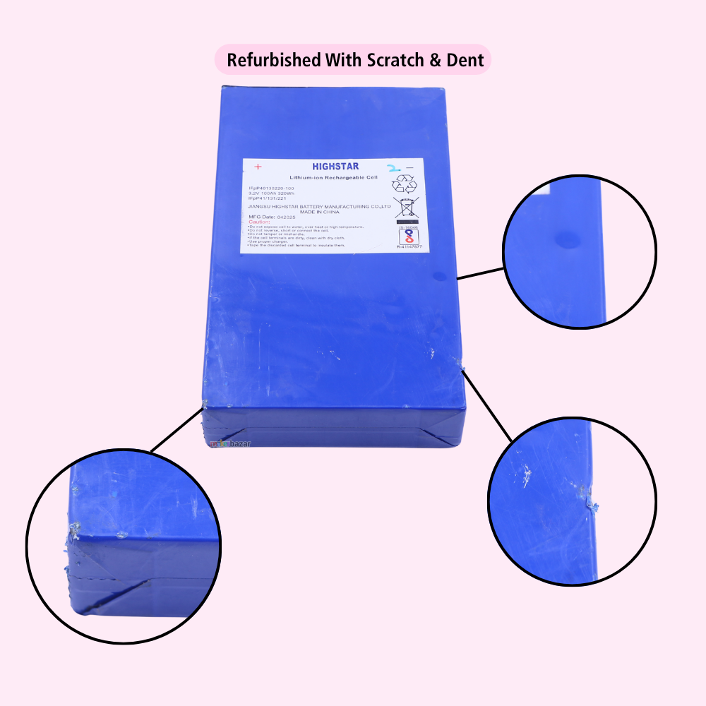 Highstar 3.2V 100Ah Prismatic Lithium Rechargeable Cell LiFePO4 Battery