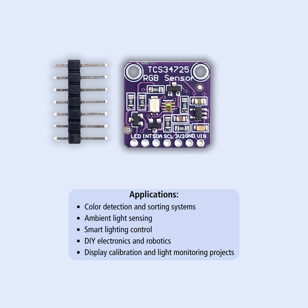 TCS34725 RGB Color Sensor Module | I2C Color Detection Sensor with IR ...