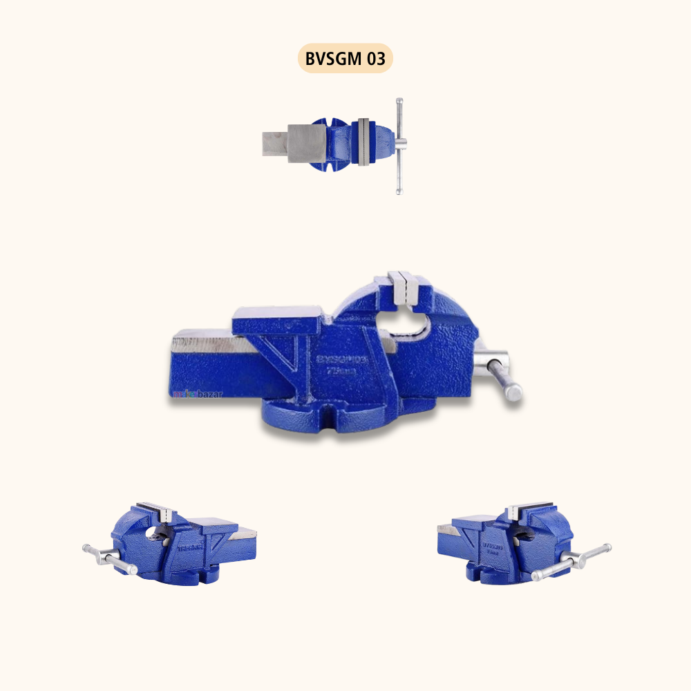 Taparia BVSGM 03 Blue vise with accessories on a white background