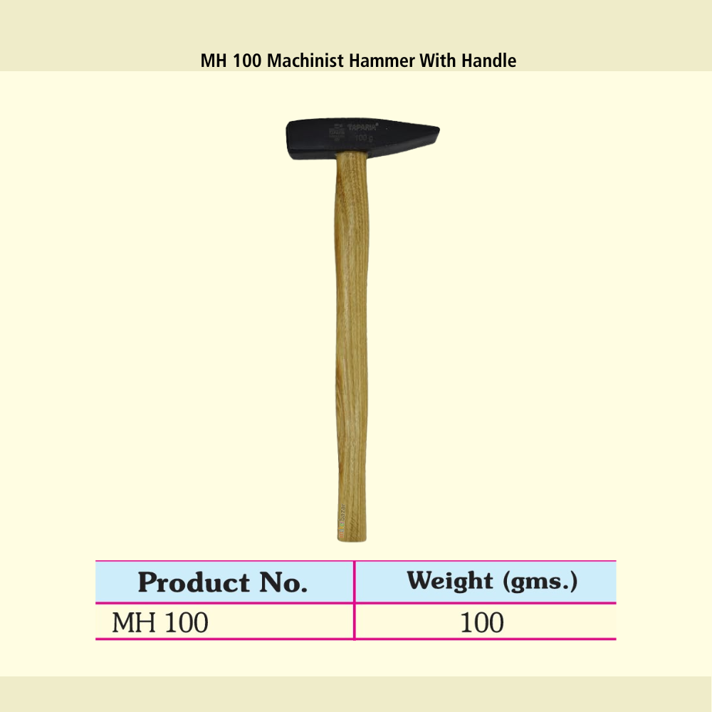Taparia Machinist Hammer with Wooden Handle