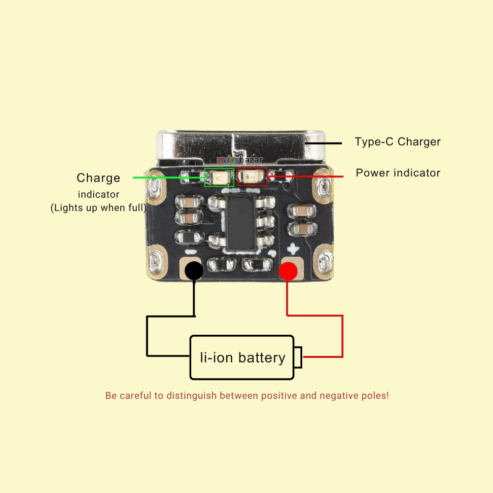 USB Type-C Lithium Battery Charging Board Module 5V 1A with Protection