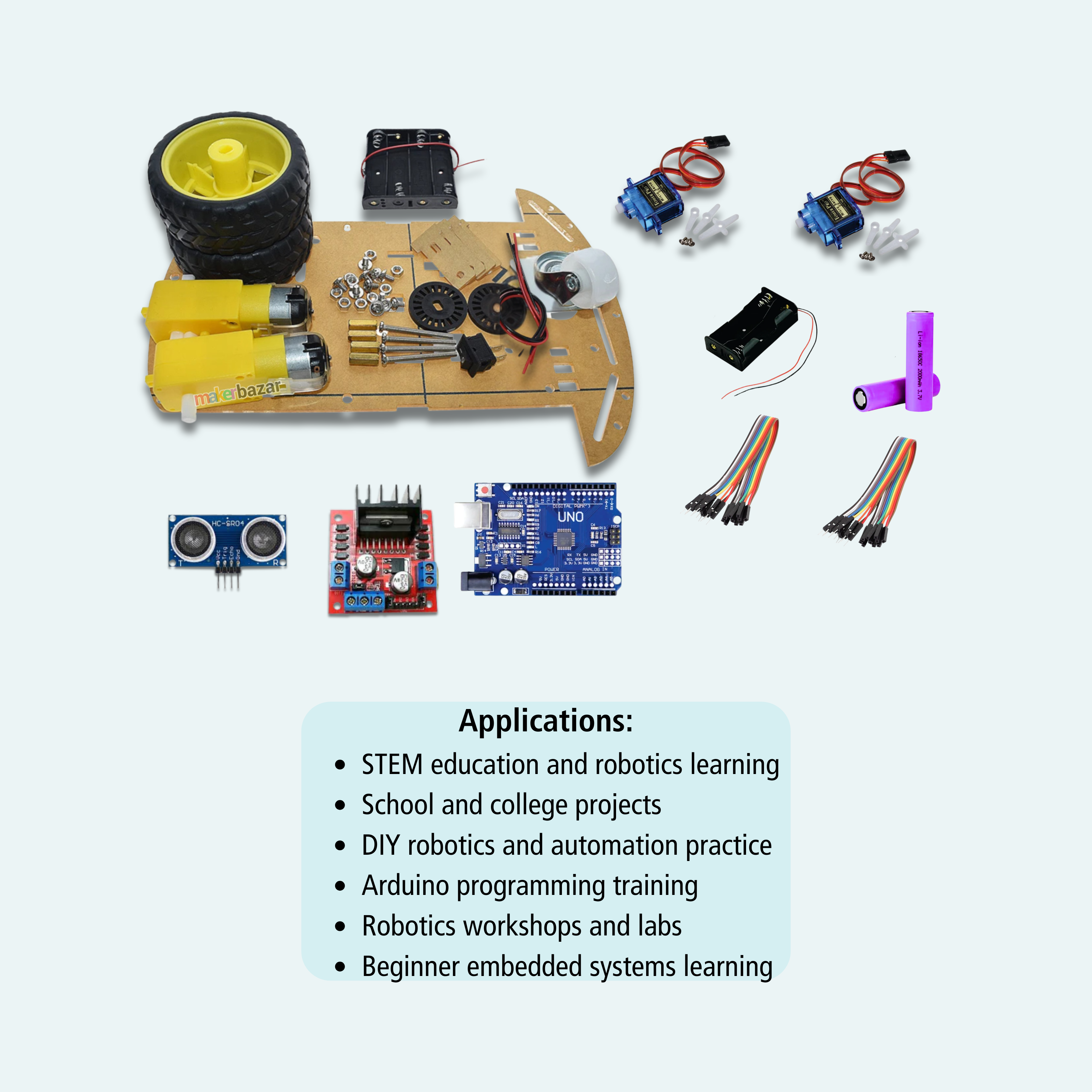 Arduino Obstacle Avoiding Robot Kit with Ultrasonic Sensor