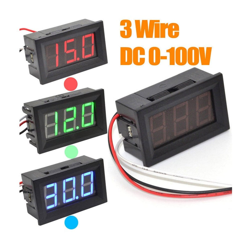 [Type 1] 0.56inch DC 0-100V Three Wire LED Light Digital Voltmeter