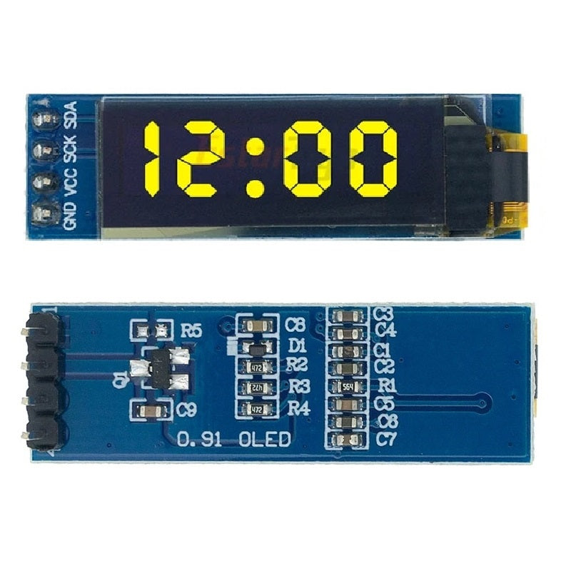 0.91 inch I2C/IIC Serial 4-Pin OLED Display Module