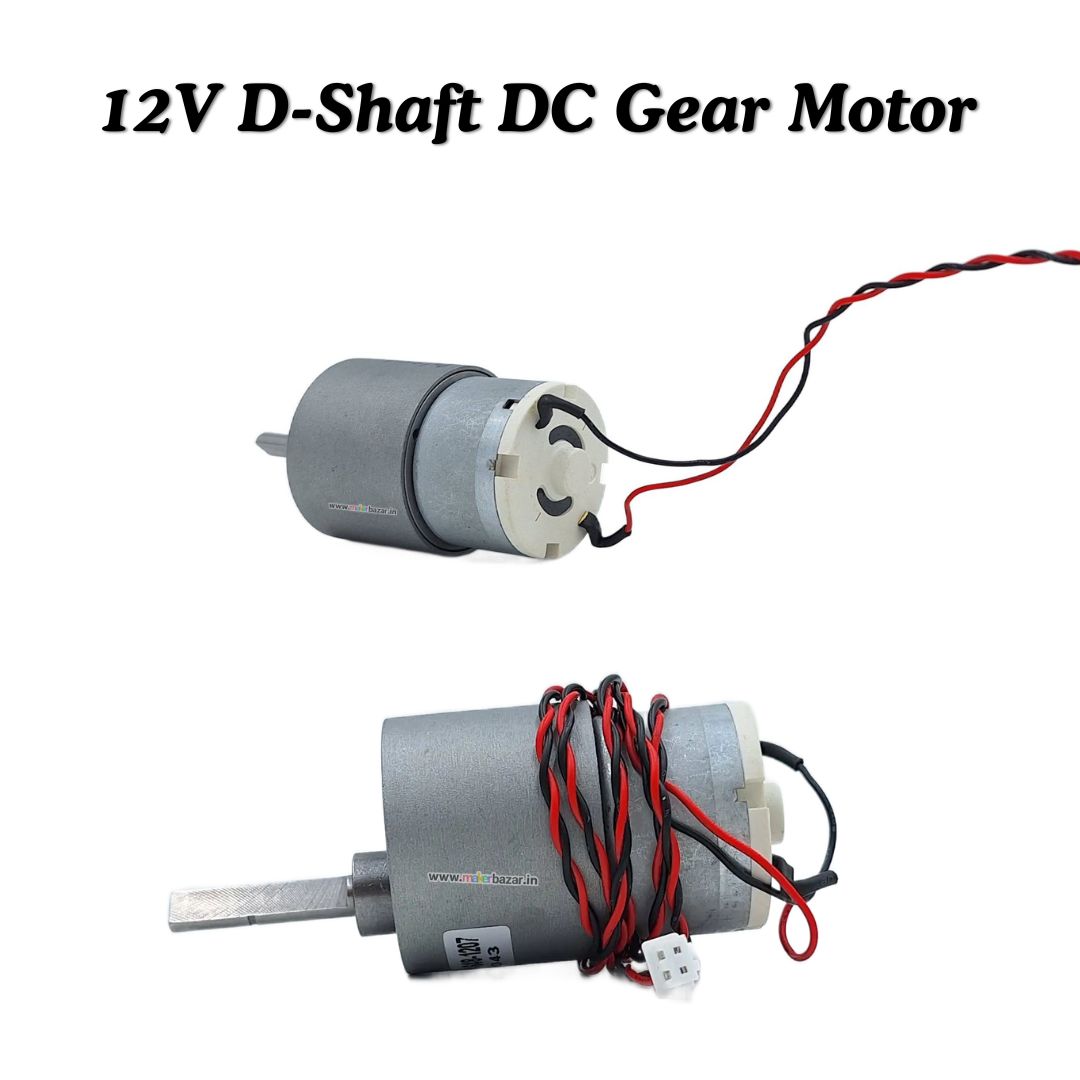 520 37mm 12VDC Side-D-Shaft Gear Motor