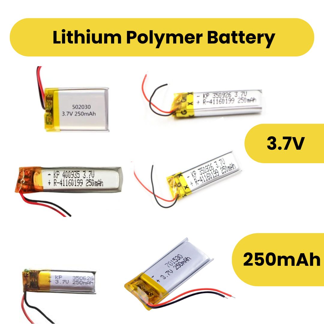 KP: Lipo Battery - Single Cell 3.7V 250mAh Lithium Polymer Battery