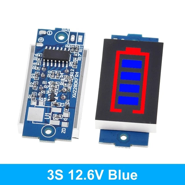 1S 3.7V Li-ion Battery Capacity Indicator - 4.2V Blue Display Power Tester