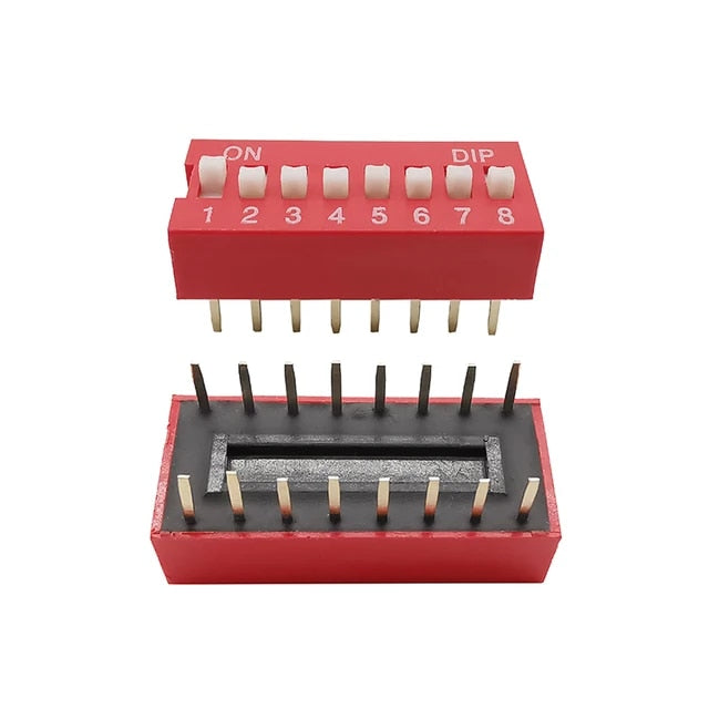 40pcs Slide Type Dip Switch Kit,Double Row Dip Switch, 1 2 3 4 Position 2 54mm Pcb Mountable On Off Toggle Switch For Circuit Breadboard