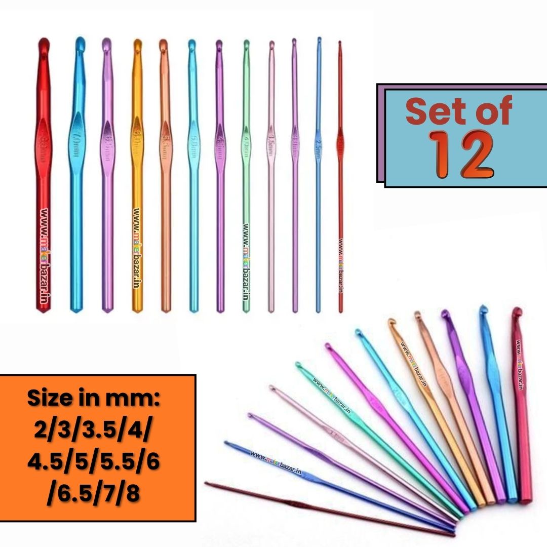 Coloured Aluminum Crochet Hook Knitting Needle