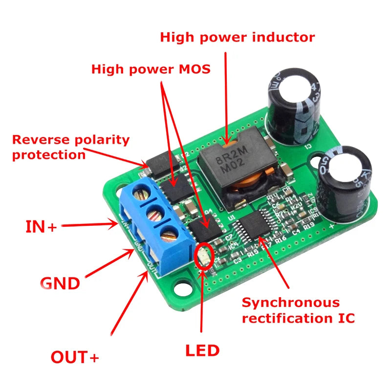 HW-468 DC-DC step-down module 24v/12V to 5V/5A power supply 9-35V