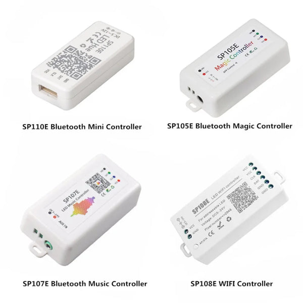 DC5-24V WiFi/Bluetooth SPI Music Spectrum Controller For Addressable WS2812B SK6812 LED Strip Lights