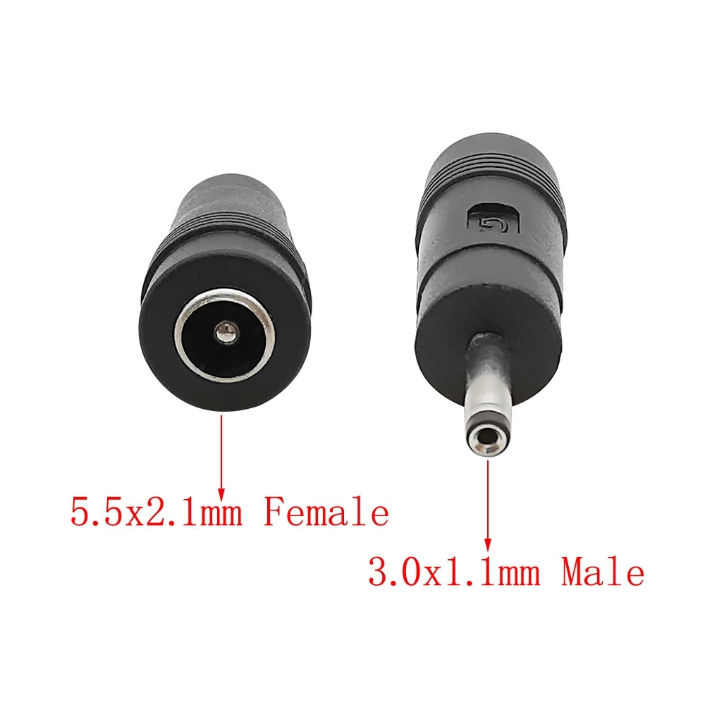 5.5×2.1mm Female DC Socket Converter to Other-Size Male Jack Connector