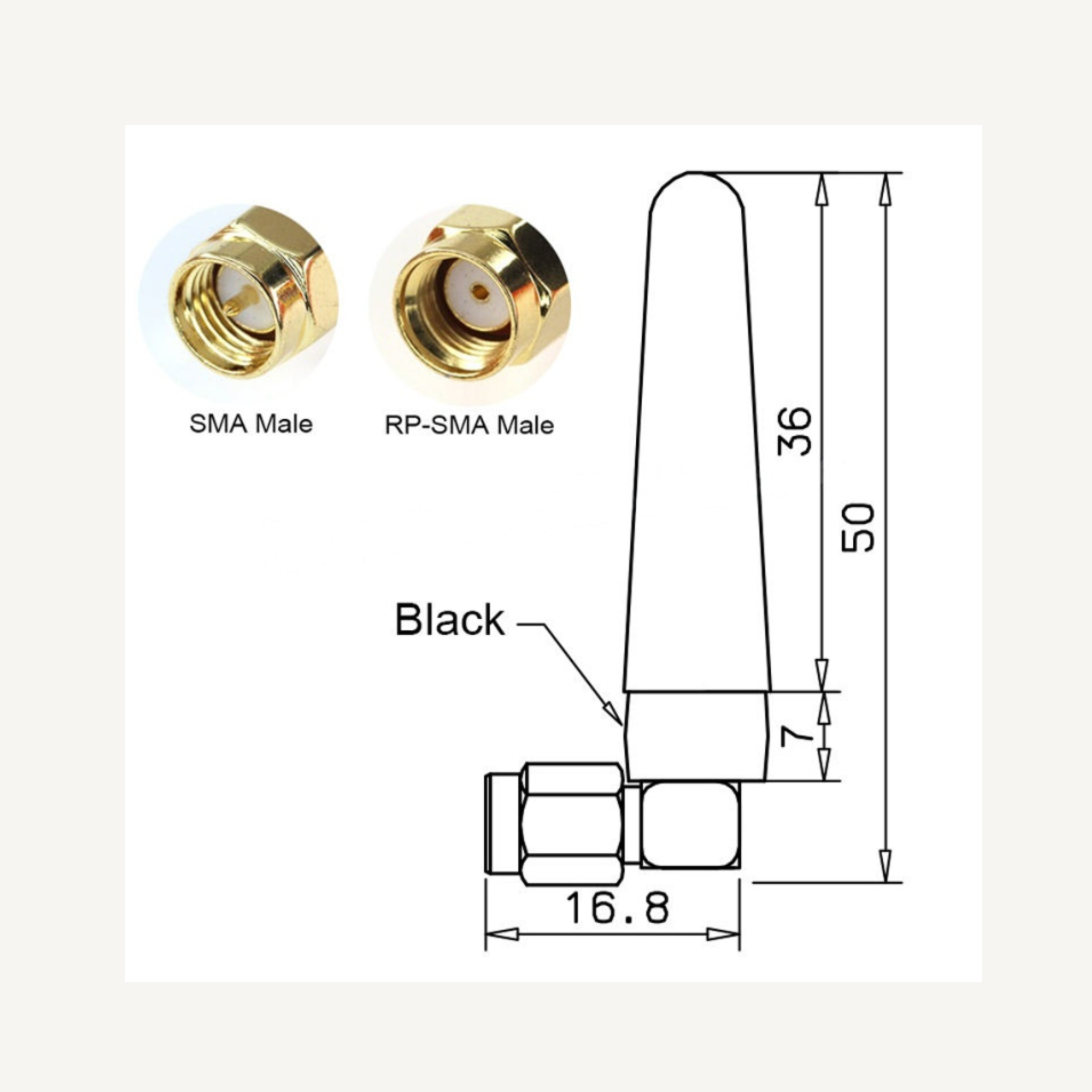 [Type-2] 2dBi GSM External Antenna SMA Quad Band 2G/3G